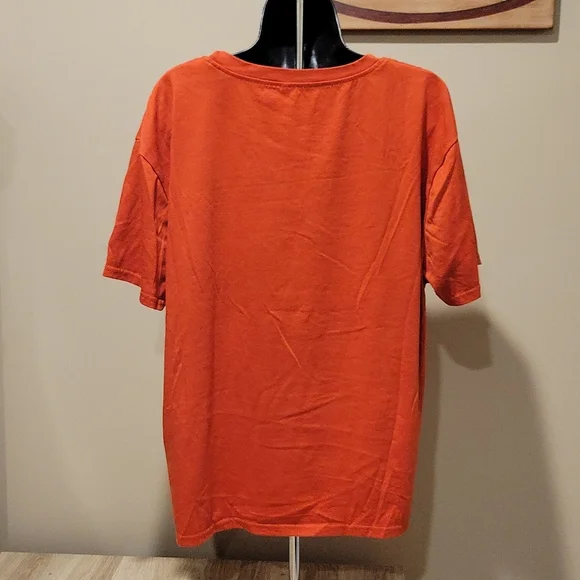 Nearly New SHEIN Orange Aloha Print Tee XXL - Picture 4 of 7